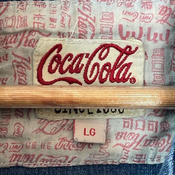 Coca Cola Bedazzled Gem Sparkle Design Denim Jacket - Picture 4 of 9